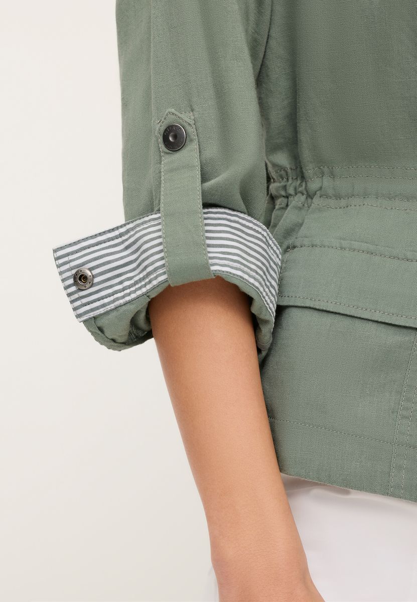 Utility-Jacke mit Leinenanteil und Taschen