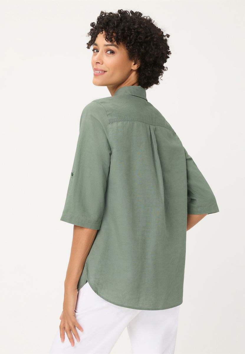 Leinen-Bluse im Utility-Stil