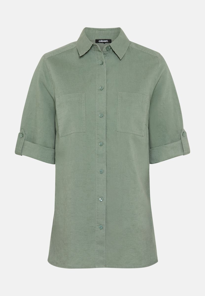 Leinen-Bluse im Utility-Stil