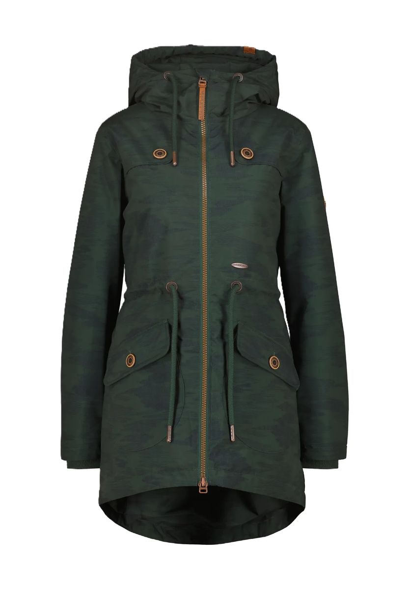 Winterparka mit Kapuze und Taillenband