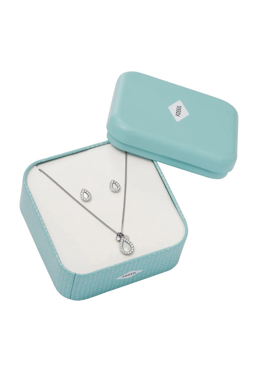 Schmuckset mit Perlmutt-Tropfenanhängern