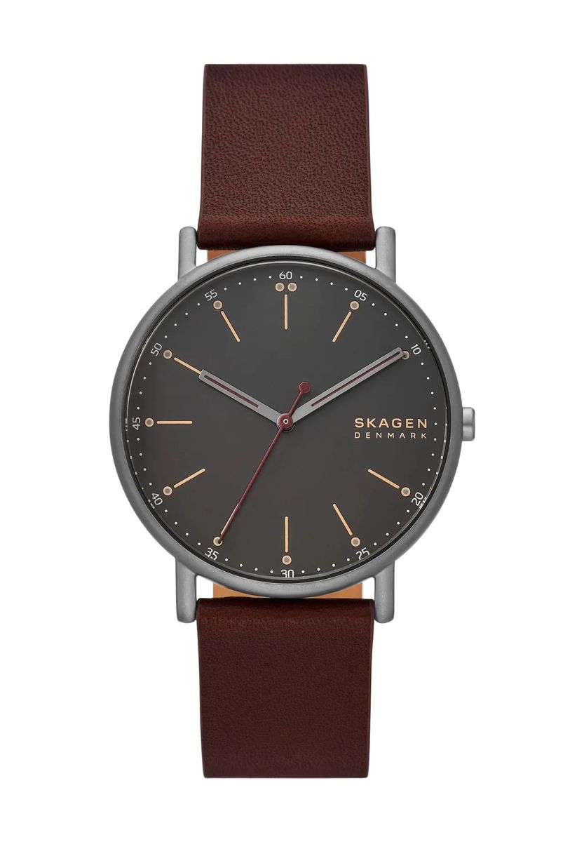 Minimalistische Analoguhr mit Lederarmband