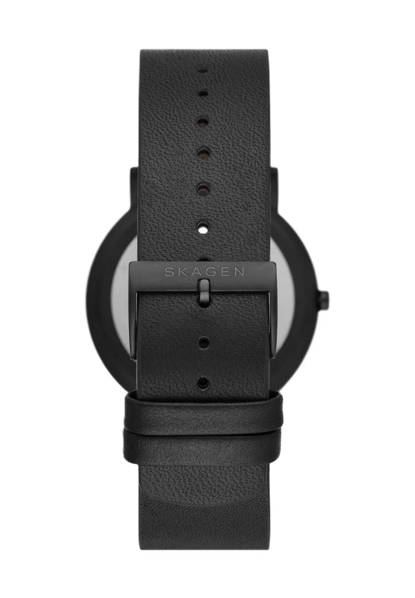 Minimalistische Drei-Zeiger-Lederuhr