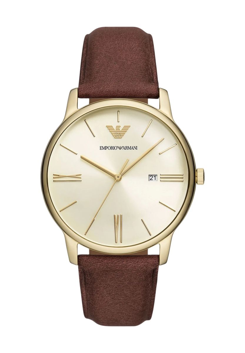 Klassische Analoguhr mit Lederarmband