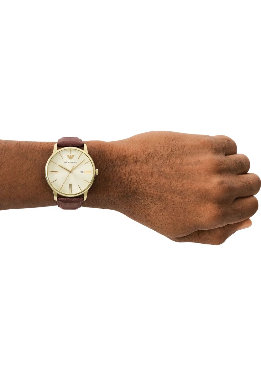 Klassische Analoguhr mit Lederarmband