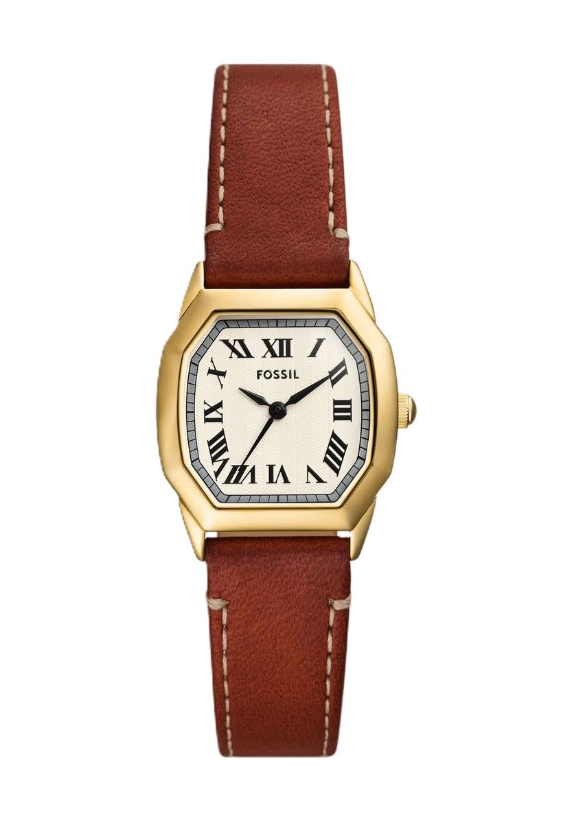 Zeitlose achteckige Lederarmbanduhr