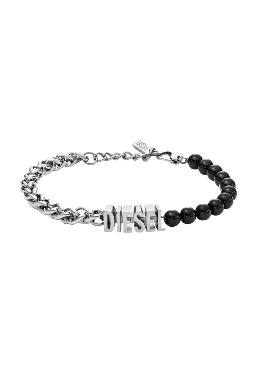 Gliederarmband mit Logo und Perlen