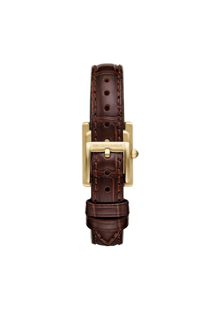 Rechteckige Armbanduhr mit Sonnenschliff-Zifferblatt