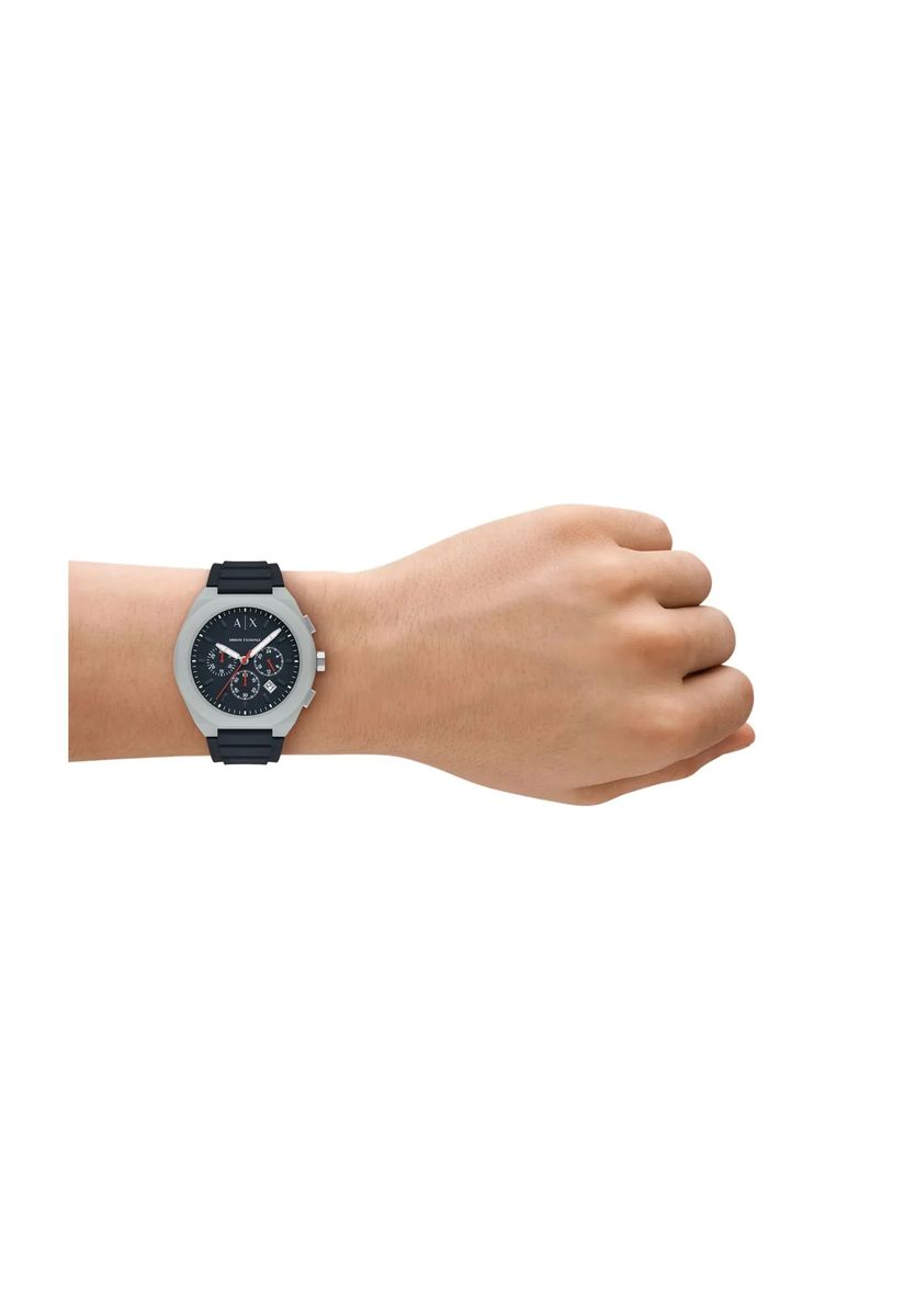 Monochromer Chronograph mit Silikonarmband