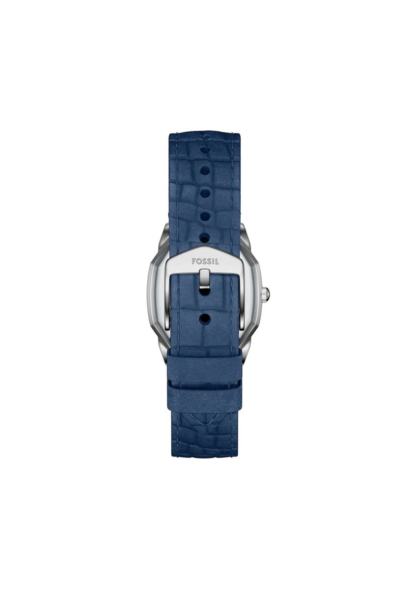 Achteckige Lederarmbanduhr mit drei Zeigern