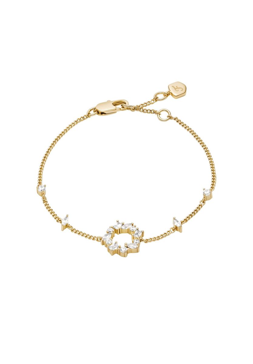 Elegantes goldfarbenes Kristall-Station-Armband