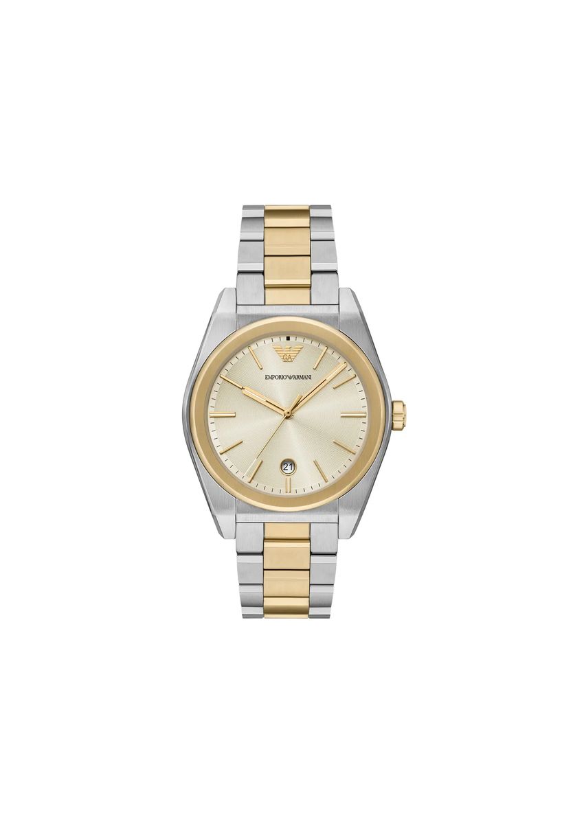 Elegante Bicolor-Dreizeigeruhr mit Datum