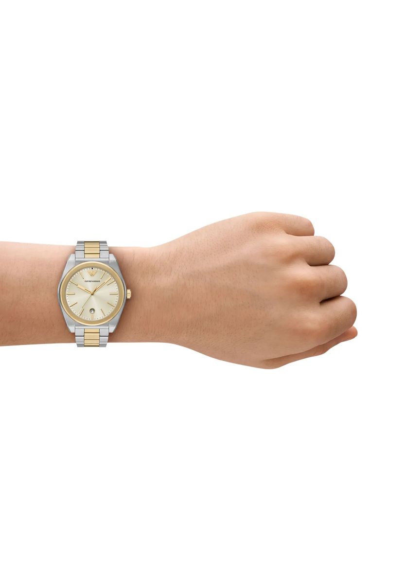 Elegante Bicolor-Dreizeigeruhr mit Datum