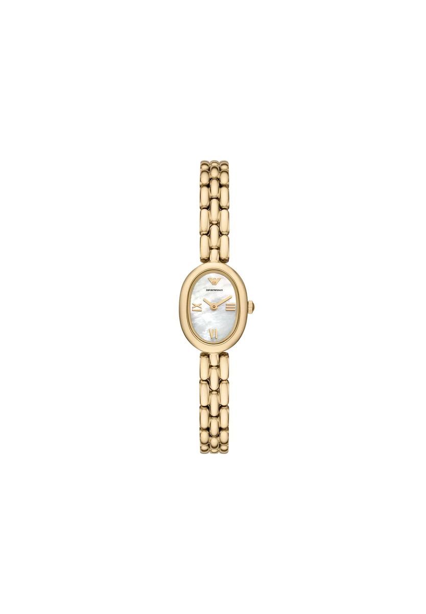 Zierliche ovale Perlmutt-Armbanduhr