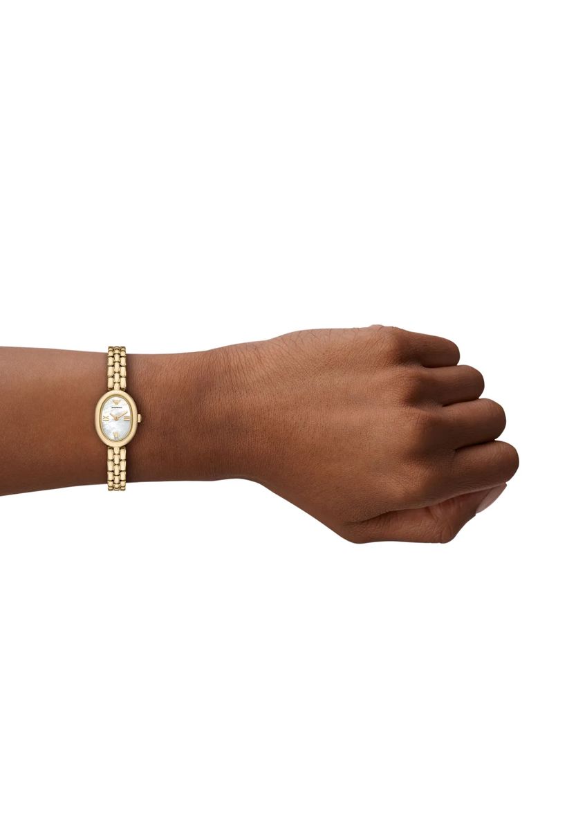 Zierliche ovale Perlmutt-Armbanduhr