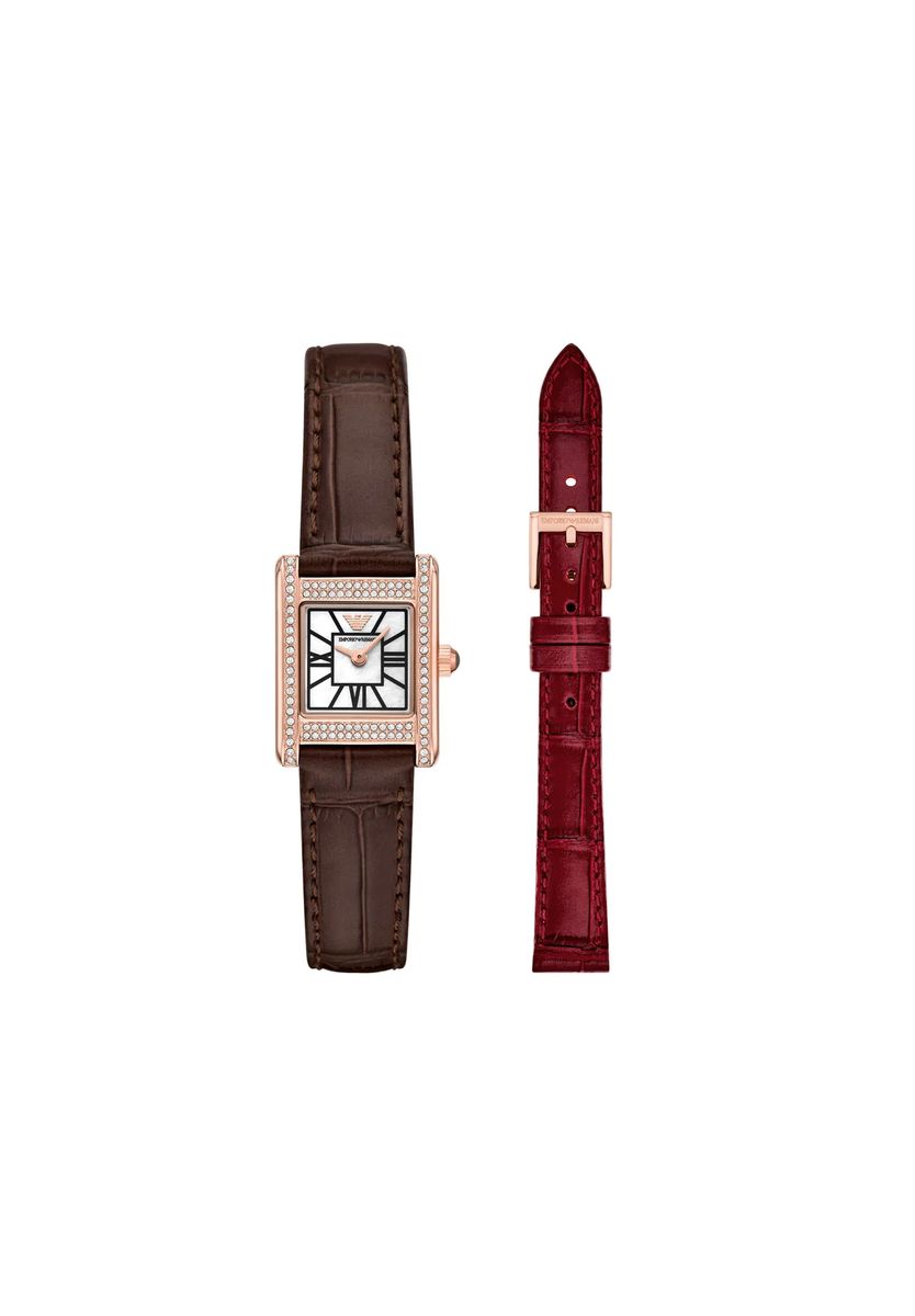 Eckige Uhr mit Wechselarmbändern