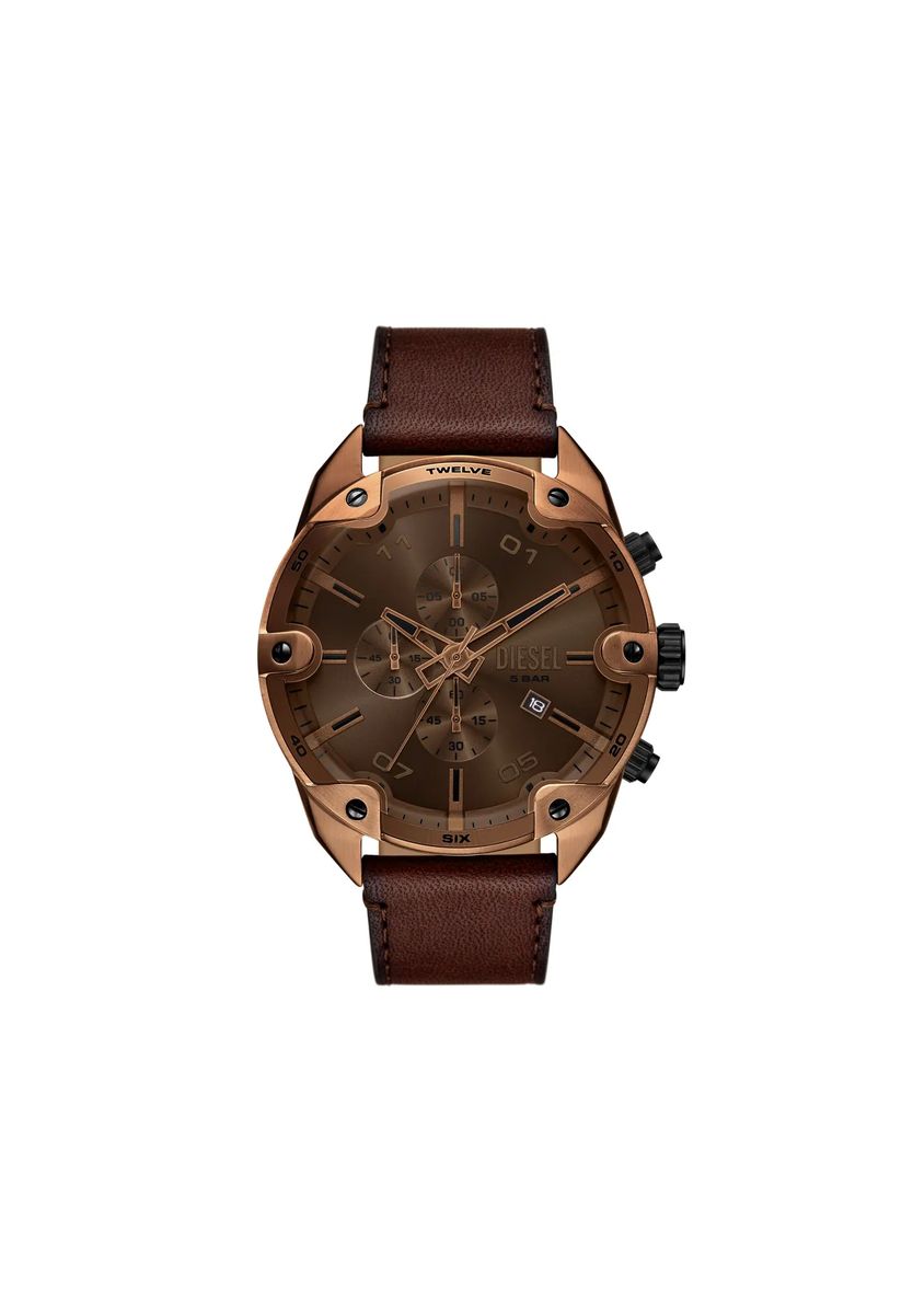 Spiked Chronograph mit Lederarmband