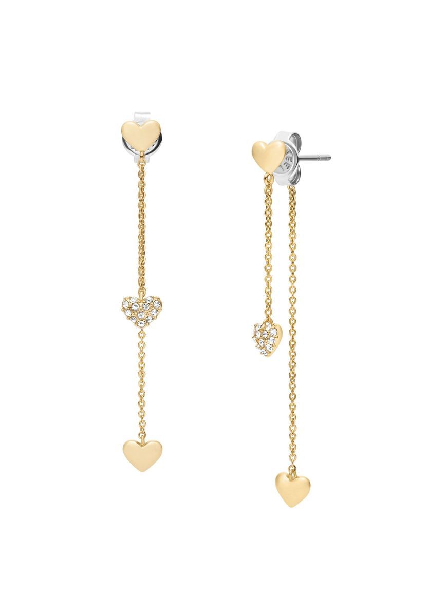 Hängende Herzohrringe mit Kette