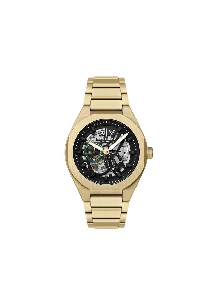 Automatische Skelett-Armbanduhr aus Edelstahl