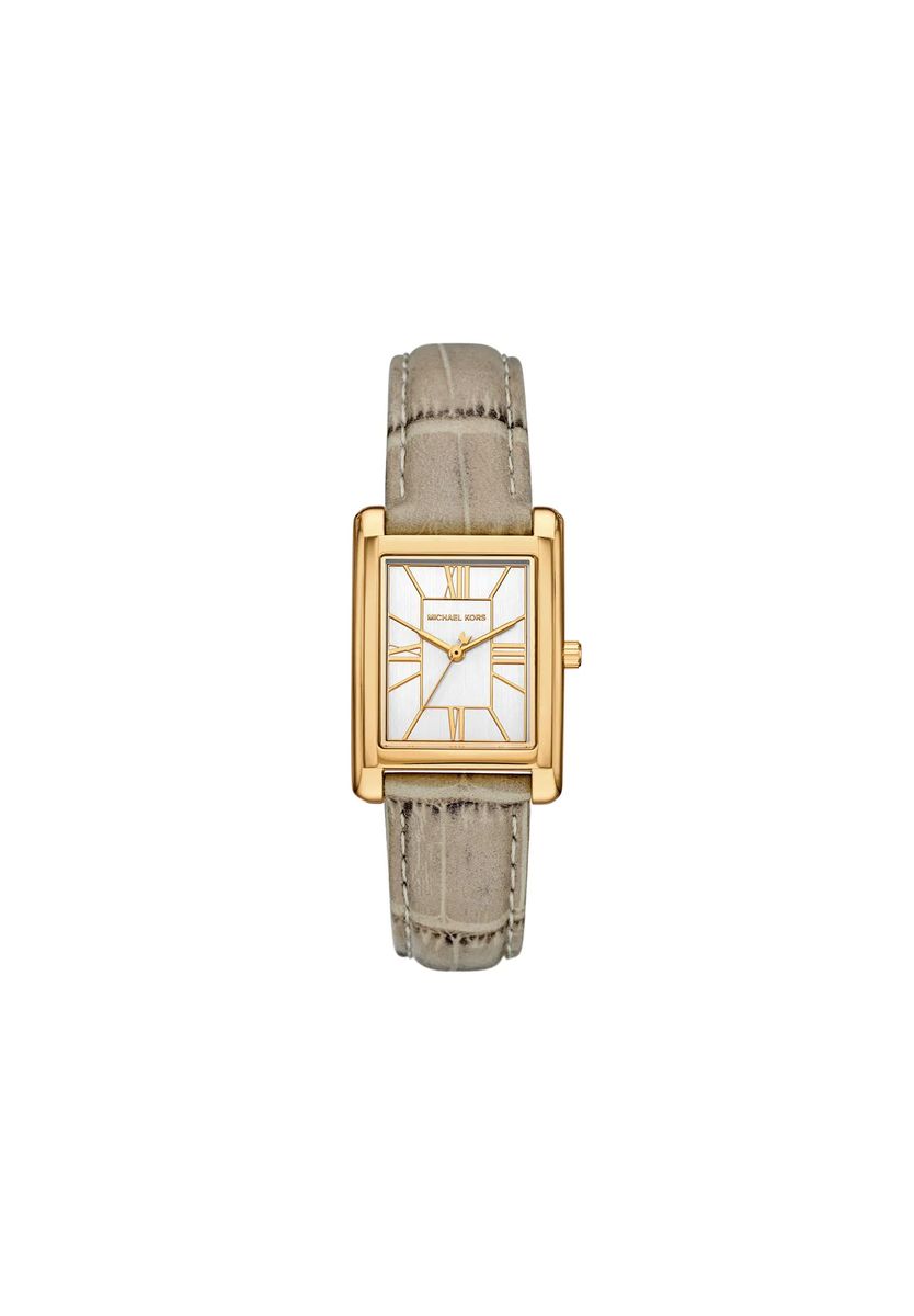 Klassische rechteckige Lederarmbanduhr
