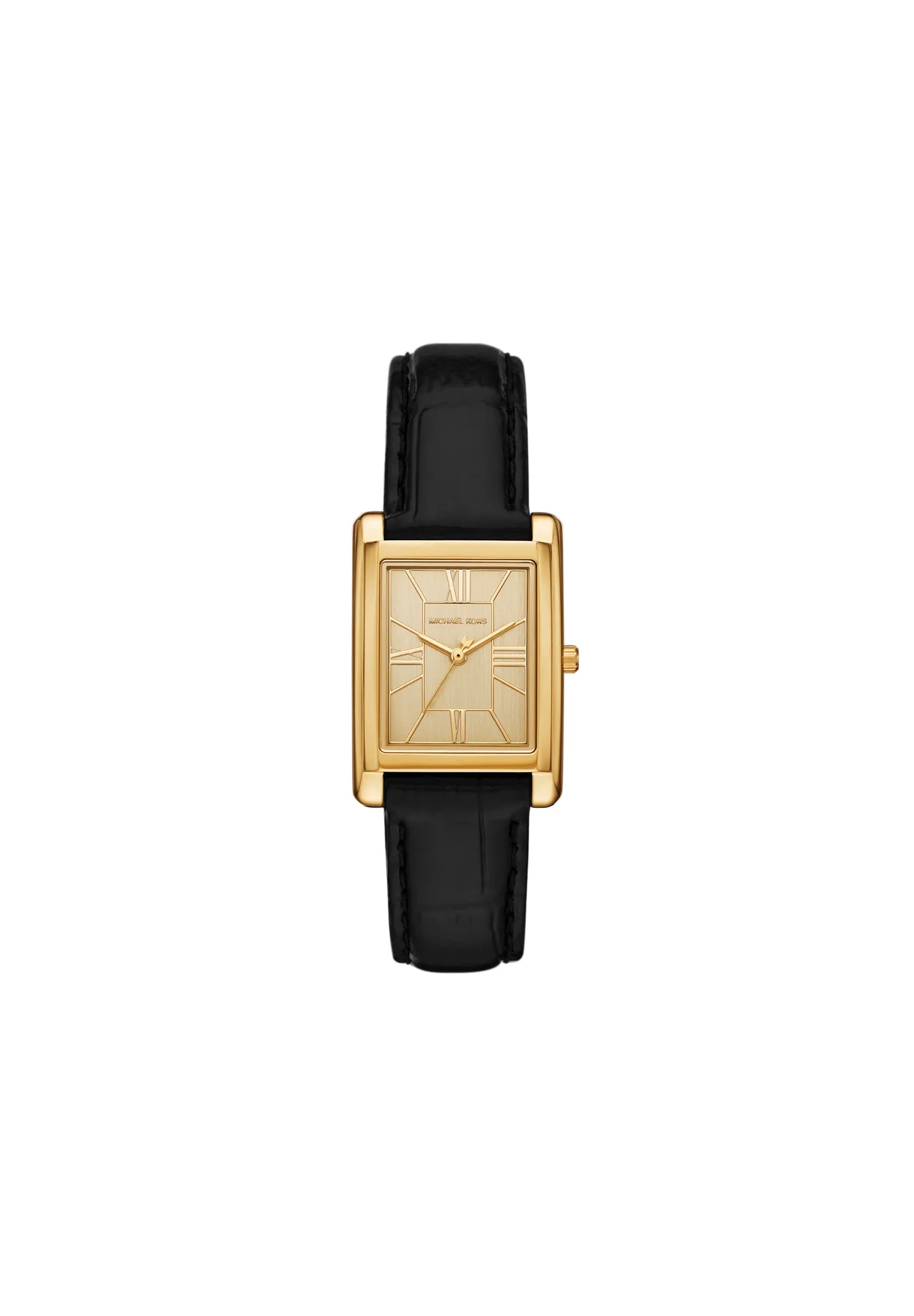 Elegante rechteckige Uhr mit Lederband