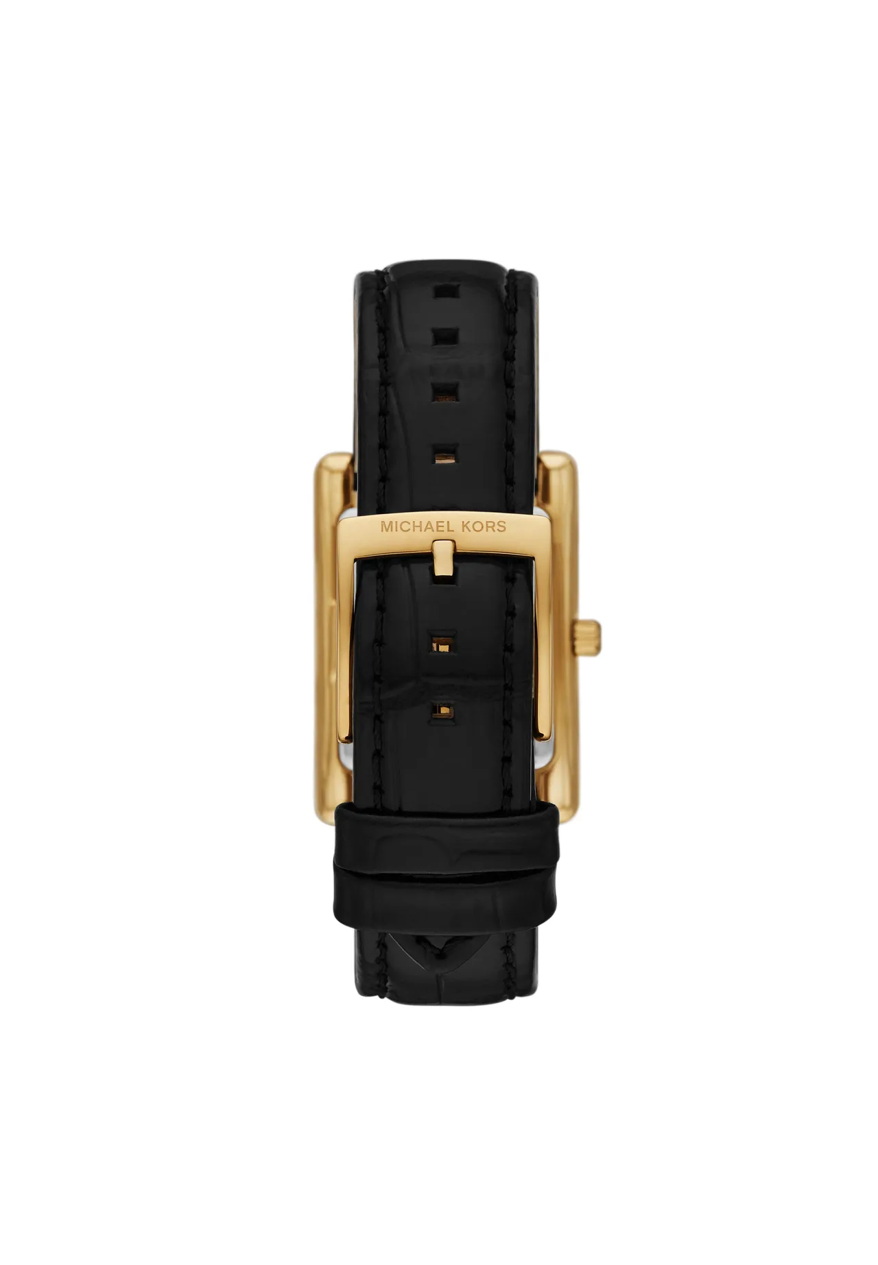 Elegante rechteckige Uhr mit Lederband