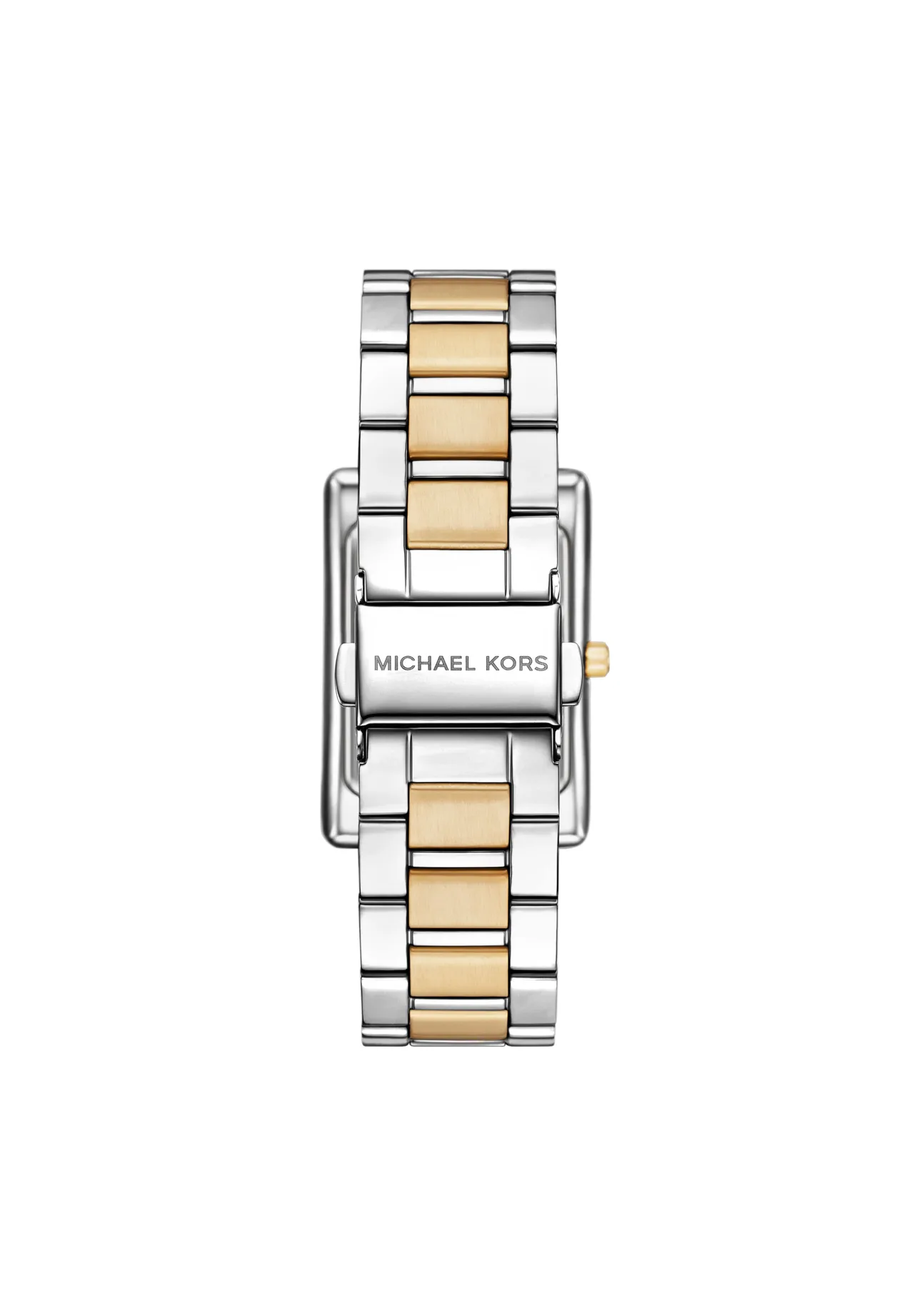 Rechteckige Bicolor Armbanduhr mit römischen Ziffern