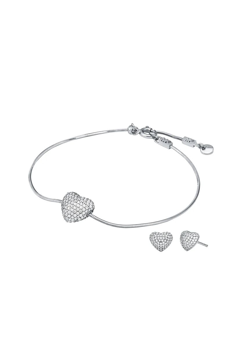 Funkelndes Schmuckset mit Pavé-Herzen