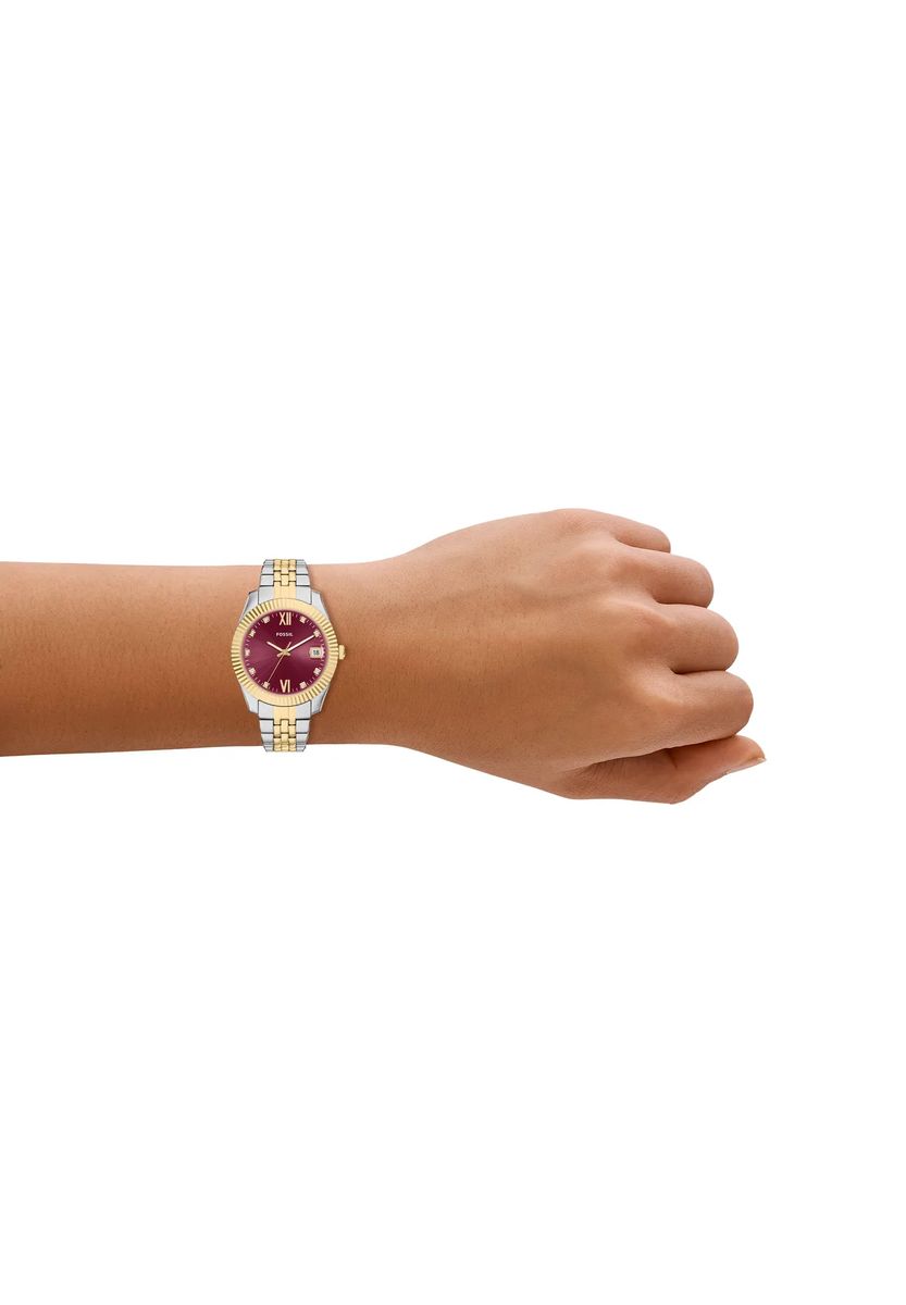 Elegante Bicolor-Armbanduhr mit Datumsanzeige