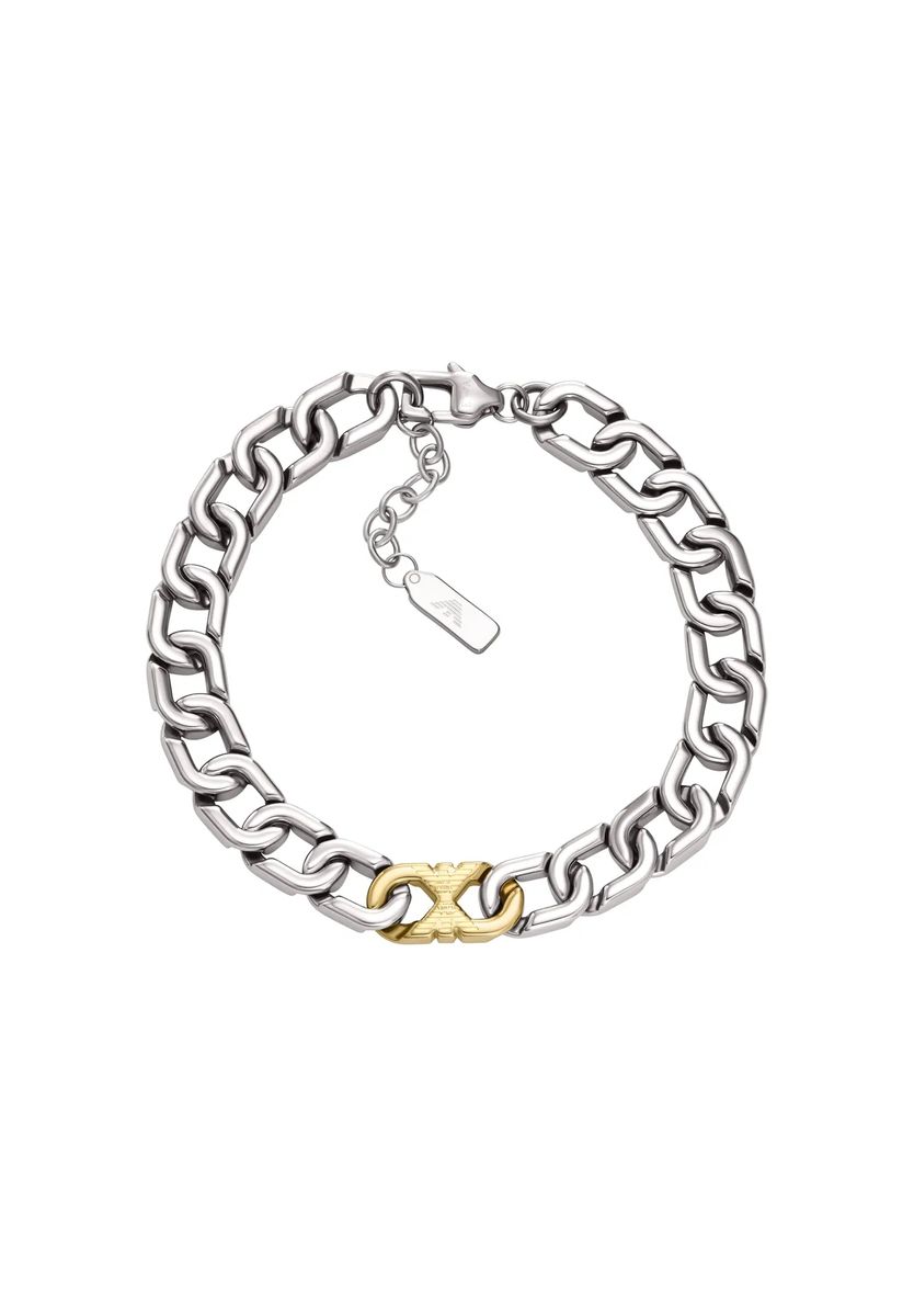 Zweifarbiges Logo-Gliederketten-Armband
