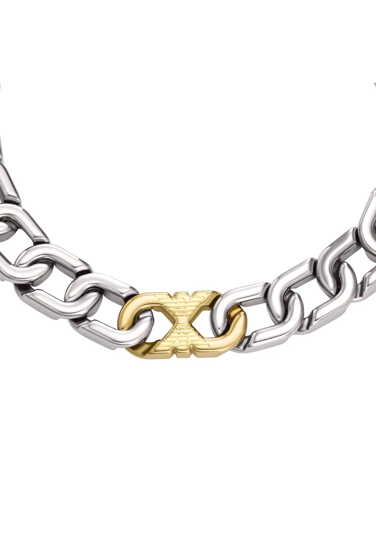 Zweifarbiges Logo-Gliederketten-Armband