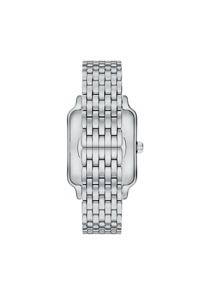 Silberne quadratische Edelstahluhr