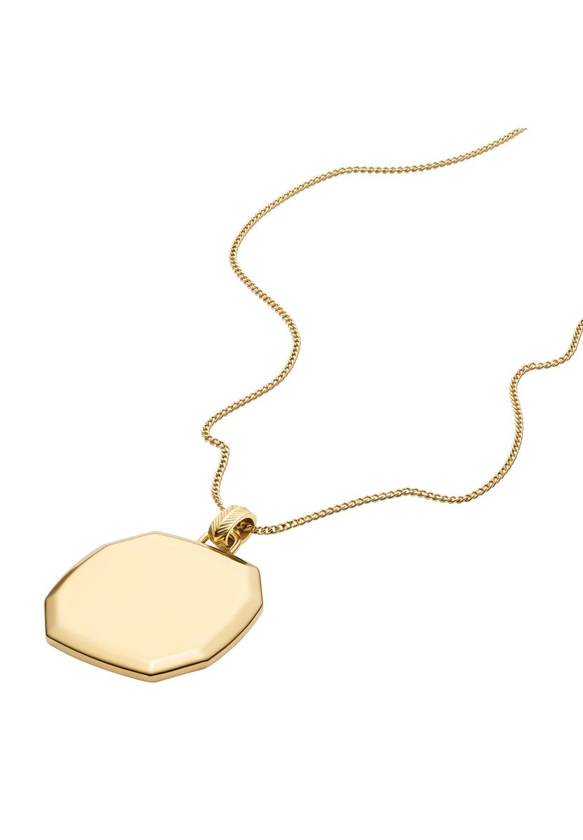Goldfarbene achteckige Anhänger-Halskette