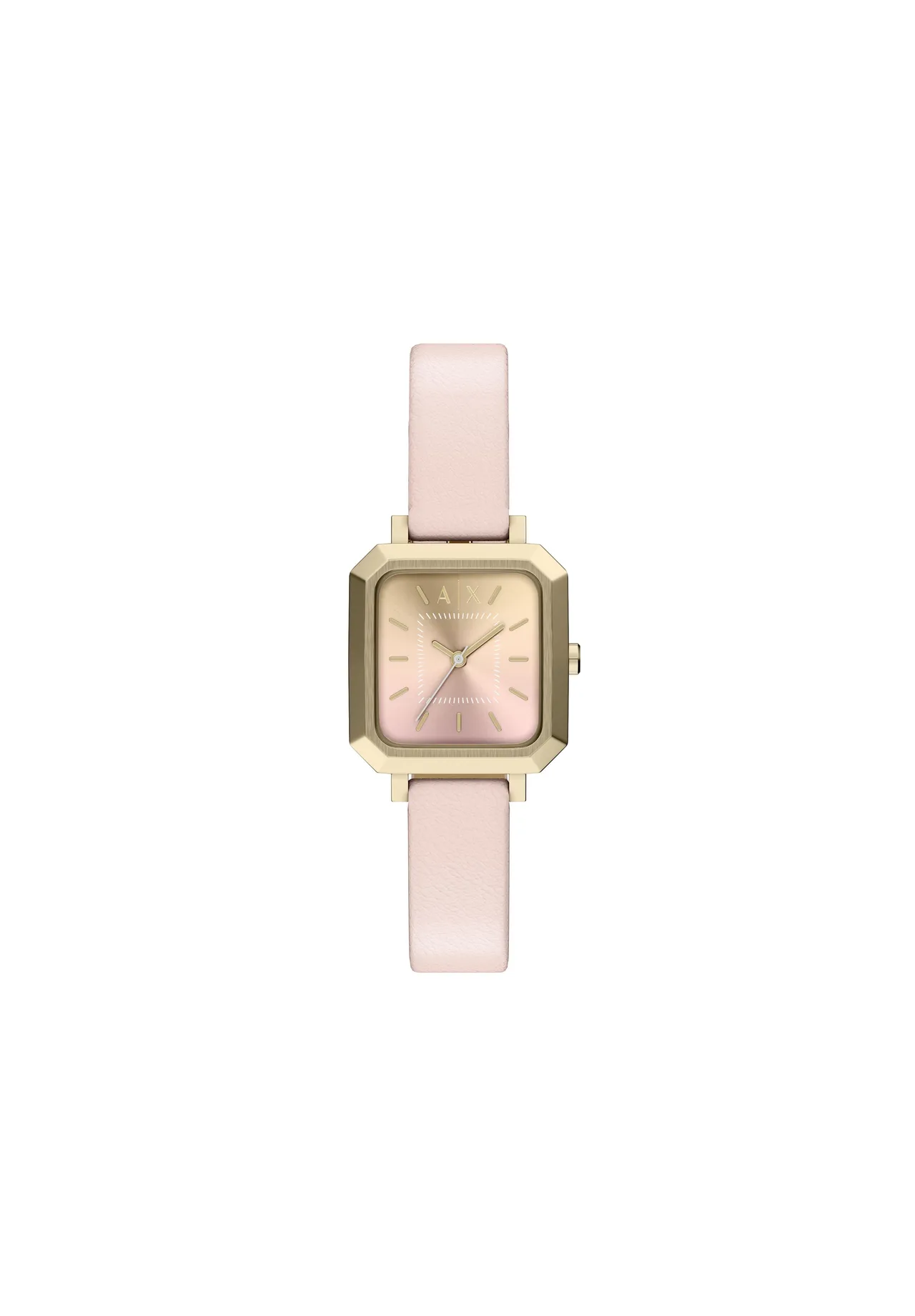 Minimalistische eckige Uhr mit Lederarmband