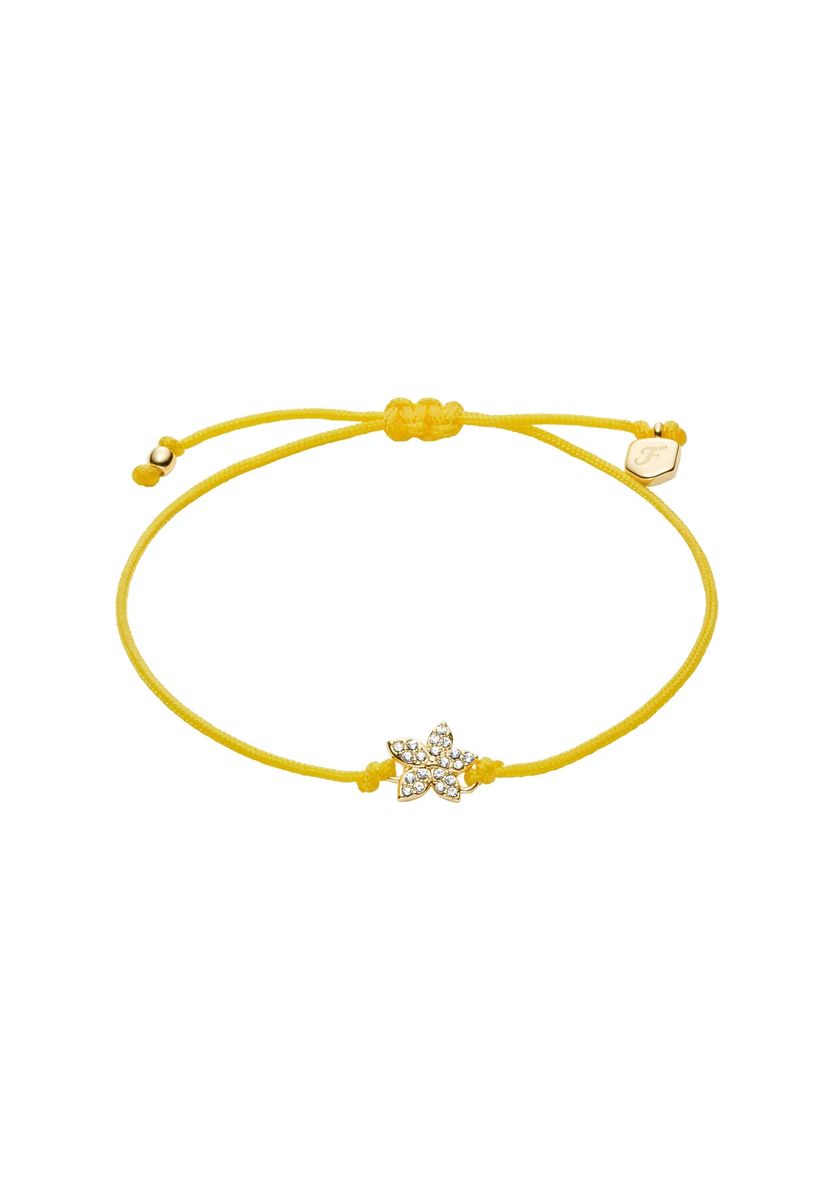 Zierliches Kordelarmband mit Pavé-Blume