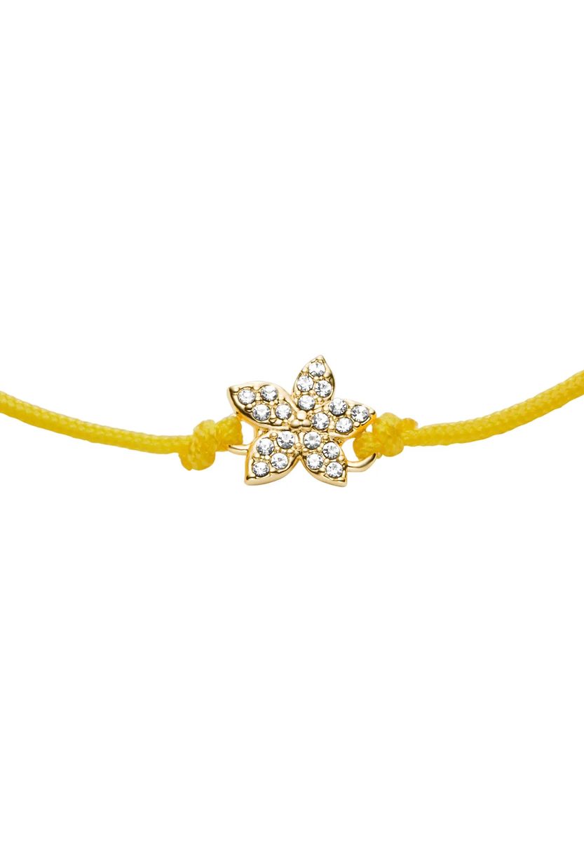 Zierliches Kordelarmband mit Pavé-Blume