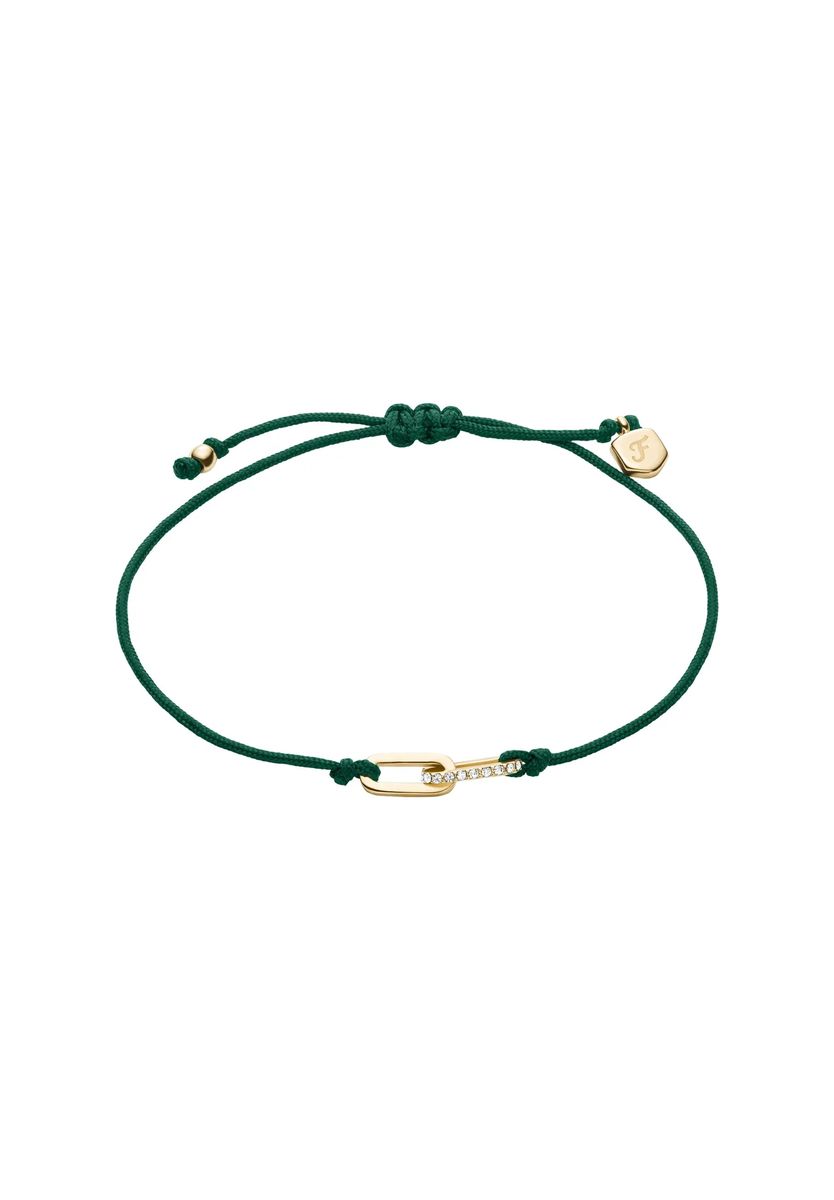 Zierliches Kordelarmband mit Pavé-Glied