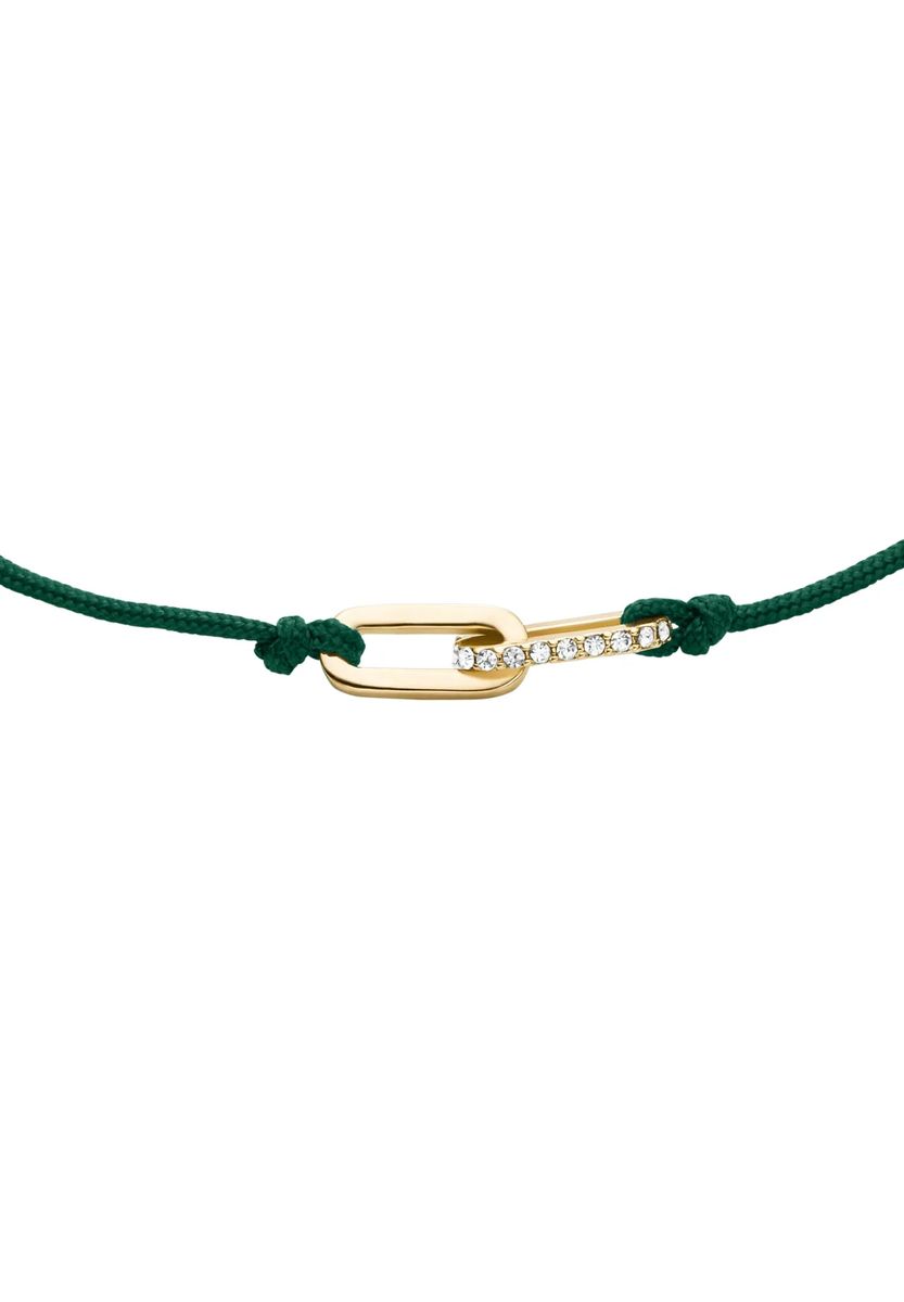 Zierliches Kordelarmband mit Pavé-Glied