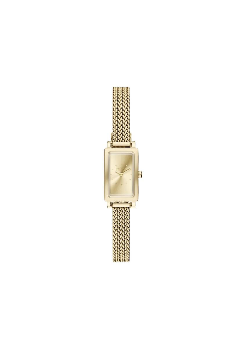 Elegante Rechteckuhr mit Mesh-Armband