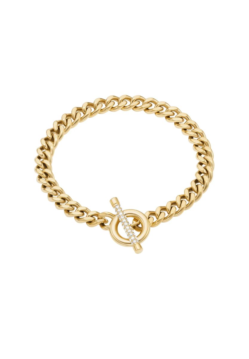 Pavé-Gliederkettenarmband mit Knebelverschluss
