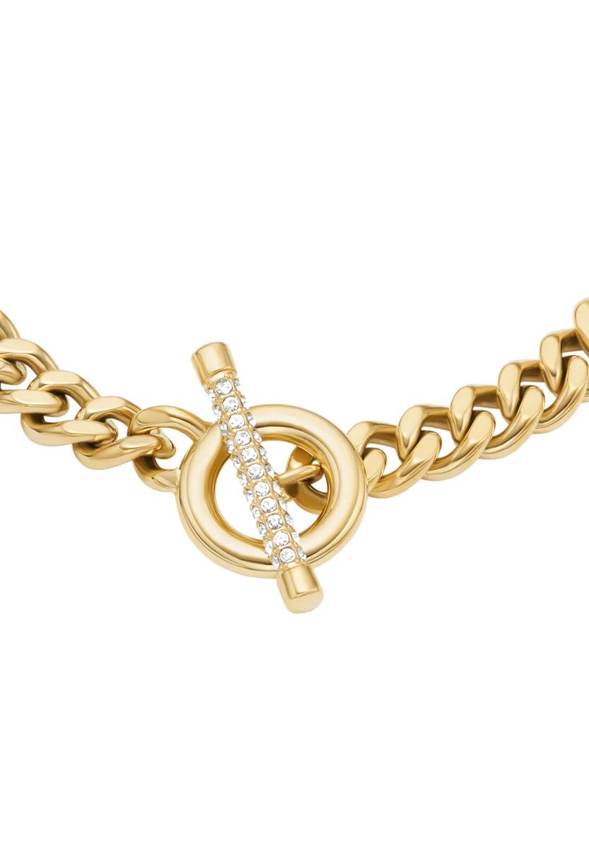 Pavé-Gliederkettenarmband mit Knebelverschluss