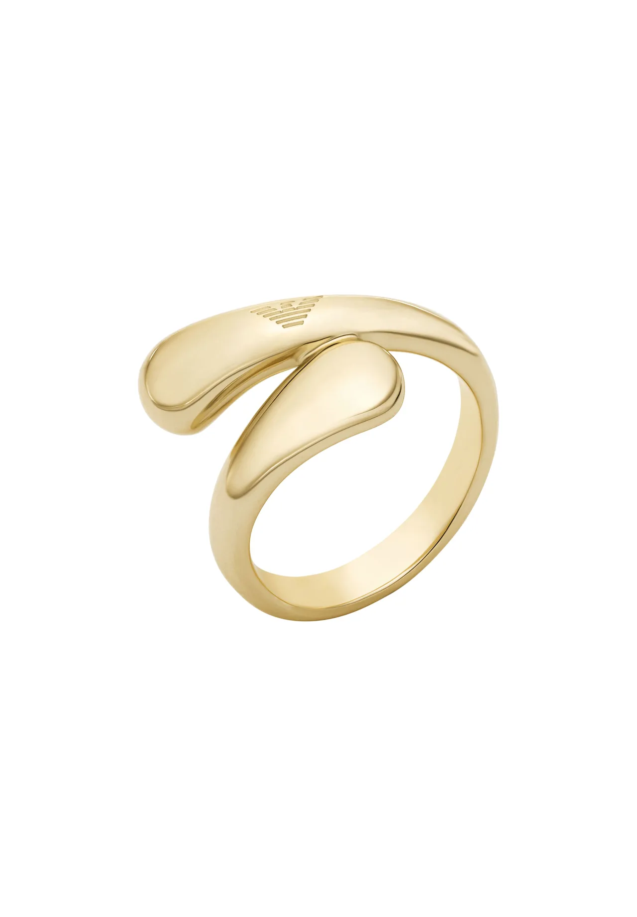 Skulpturaler goldfarbener Bypass-Ring