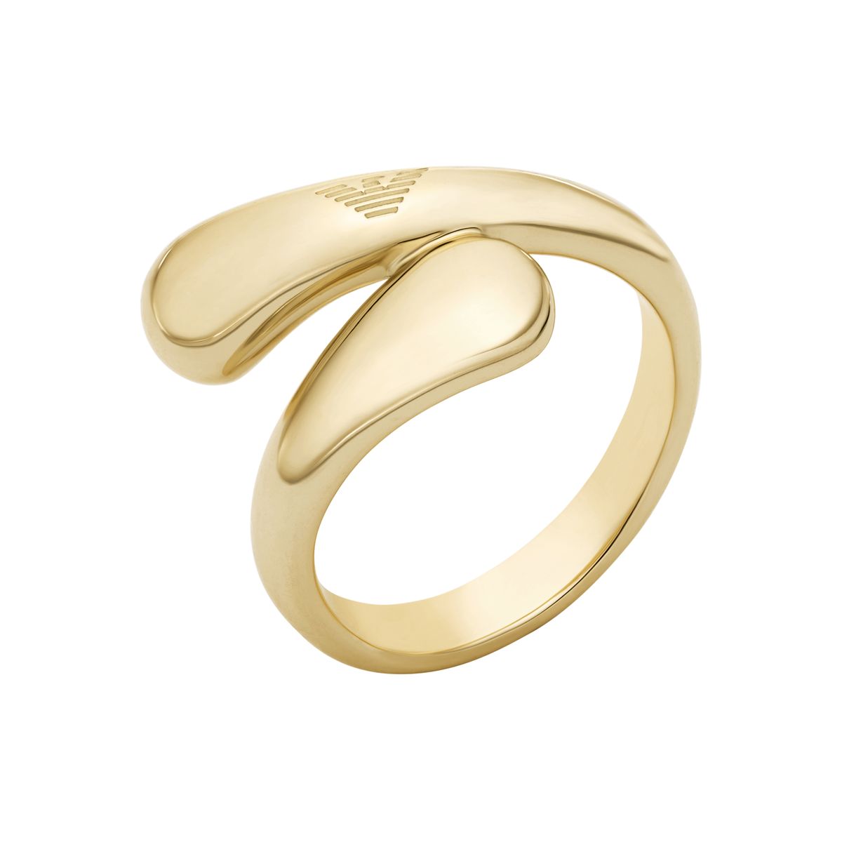 Skulpturaler goldfarbener Bypass-Ring