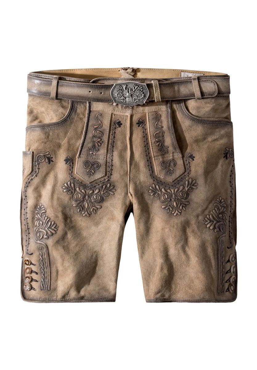Traditionelle bestickte kurze Lederhose