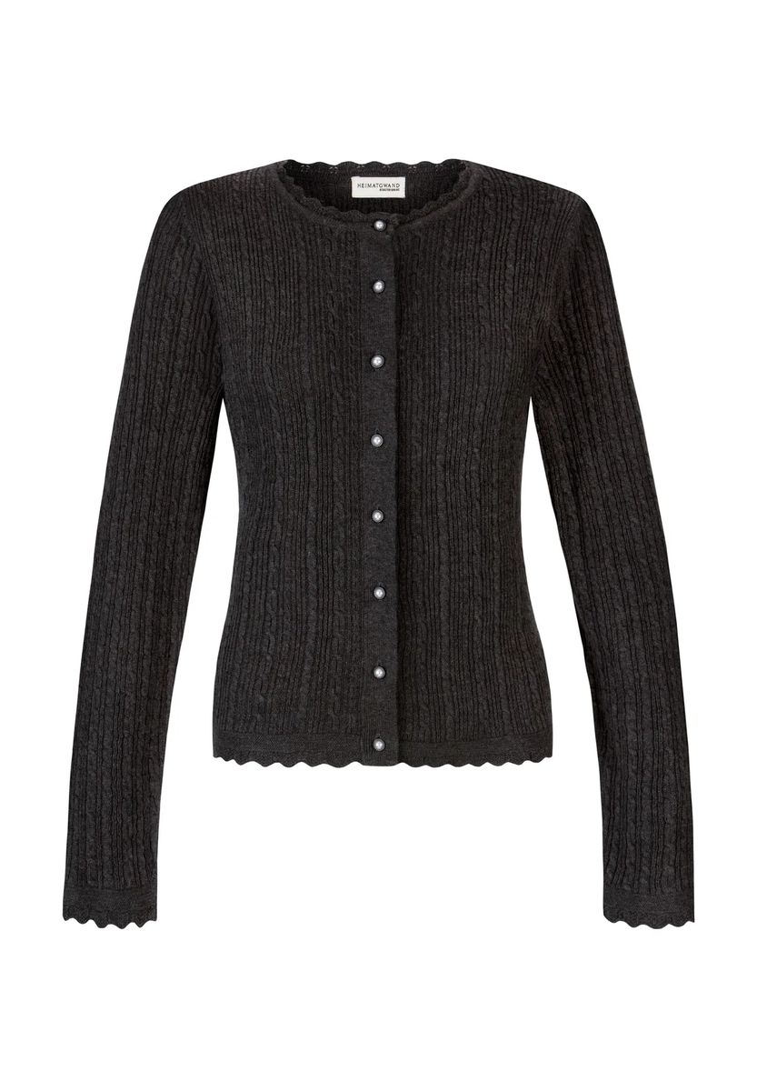 Elegante Strickjacke mit Wellensaum