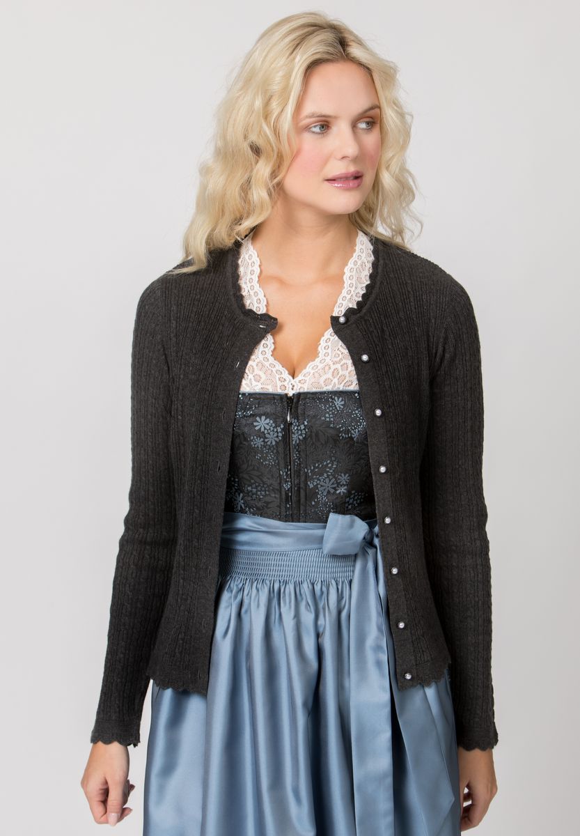 Elegante Strickjacke mit Wellensaum