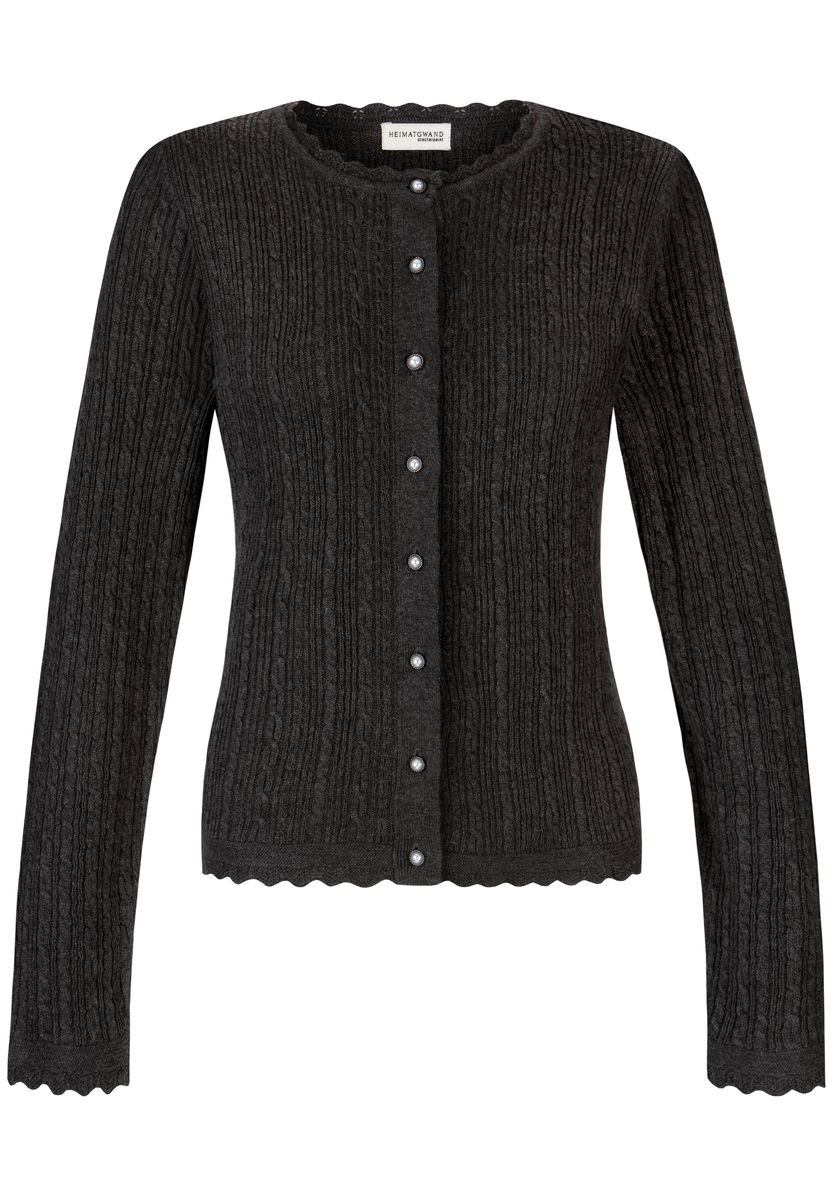 Traditionelle taillierte Strickjacke mit Zopfmuster
