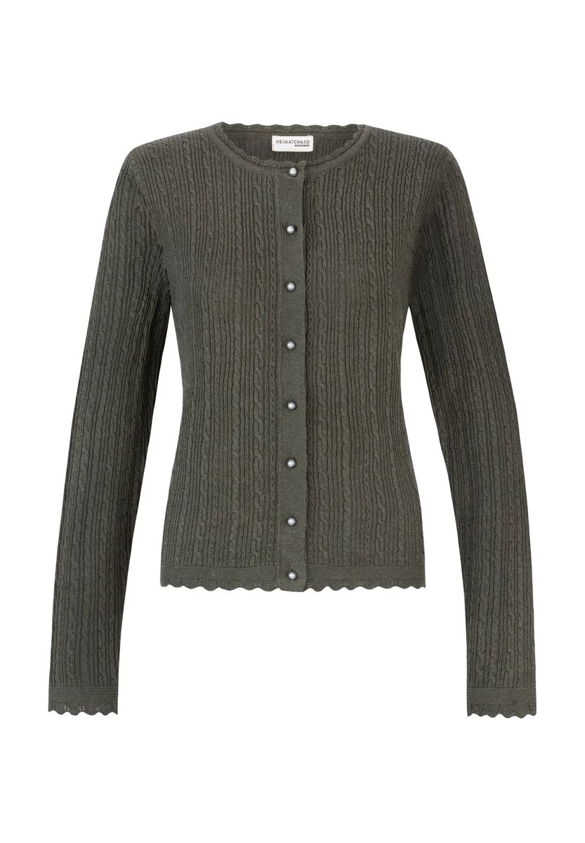 Taillierte Strickjacke mit Wellenkante