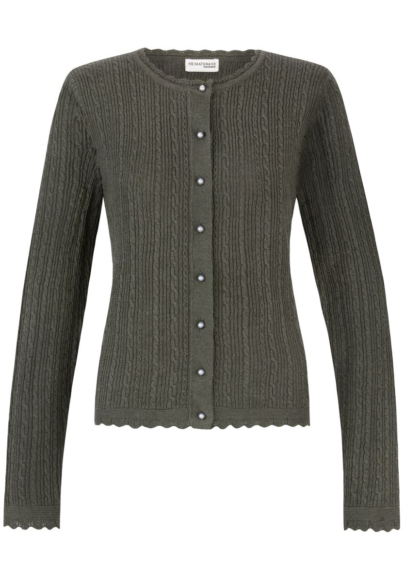 Taillierte Strickjacke mit Wellenkante