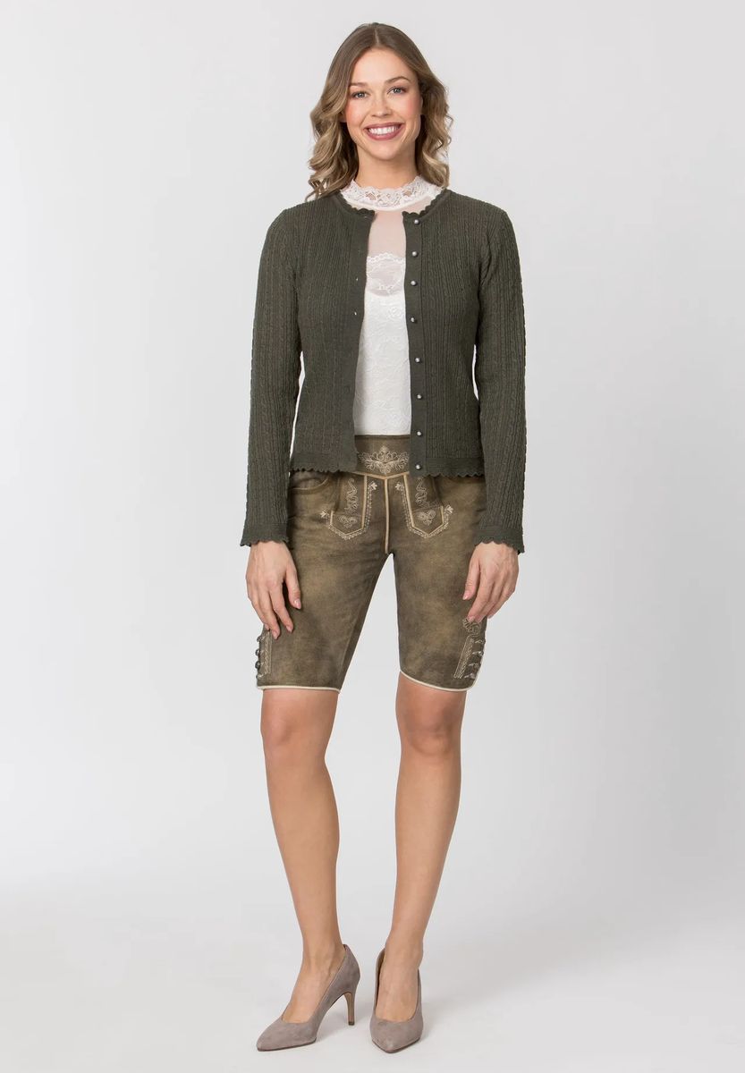 Taillierte Strickjacke mit Wellenkante